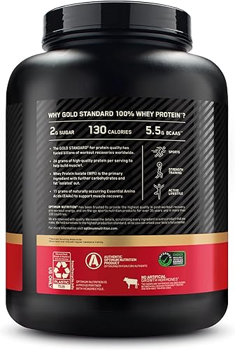 Miniatura 150 de Optimum Nutrition Estándar dorado 100% Proteína de Suero de Leche en Polvo, Pie de lima, 1.8 Libra