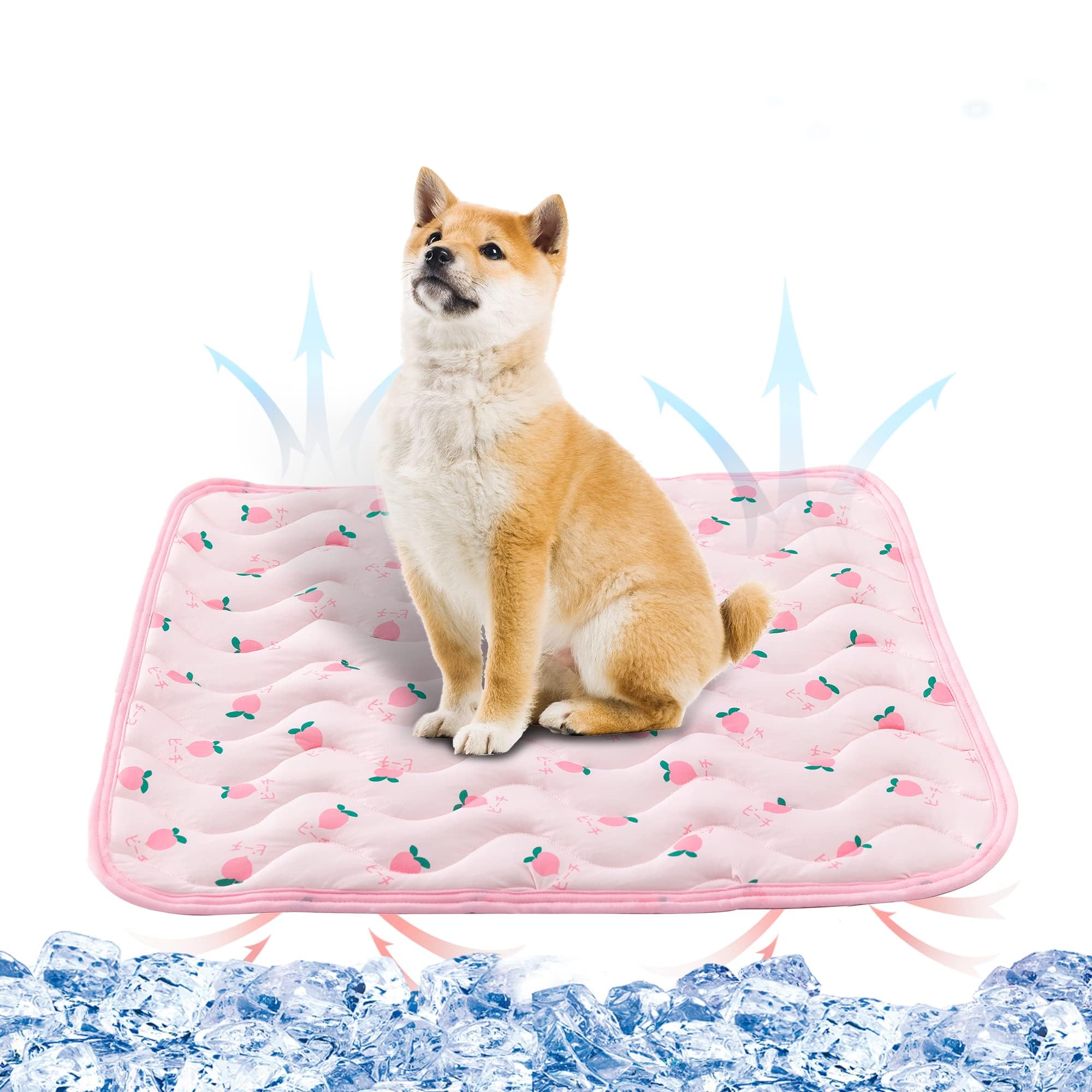 KENIY Dog Cooling Mat,Easy-Fold Pet Cool Bed Self-Cooling Pad for Dogs Cats in Hot Summer Non-slip Reusable Breathable Pet Cooling Blanket For Small/Medium/Large Size Dogs for Indoors Outdoors Travel