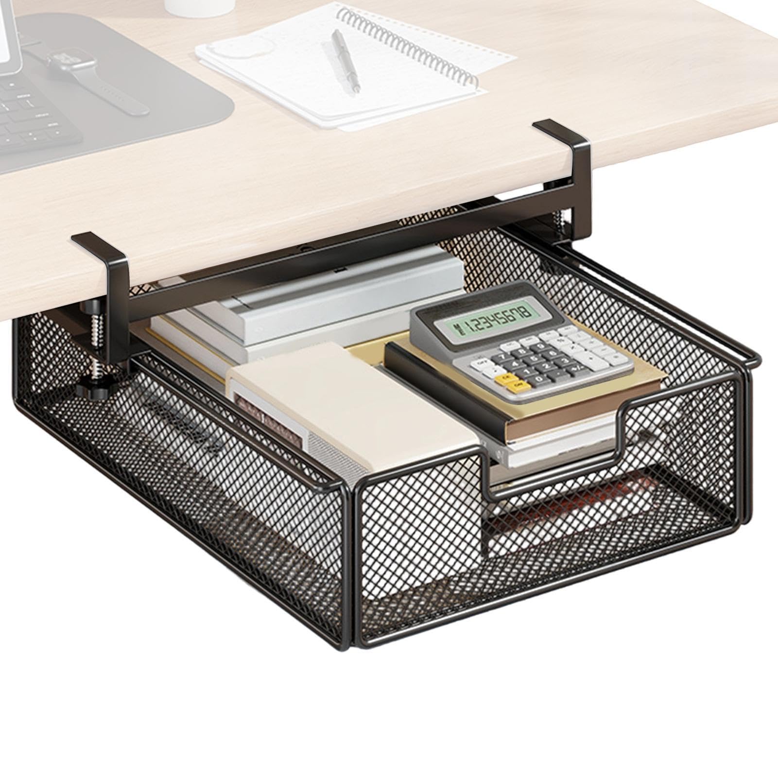 Cassetto Portaoggetti Sotto Scrivania Ripiano Estraibile Senza Foratura | Ripiano Organizer Sottotavolo Per Proprietari Affittuari Freelancer Gamer Studenti Home Office Appartamento Laboratorio