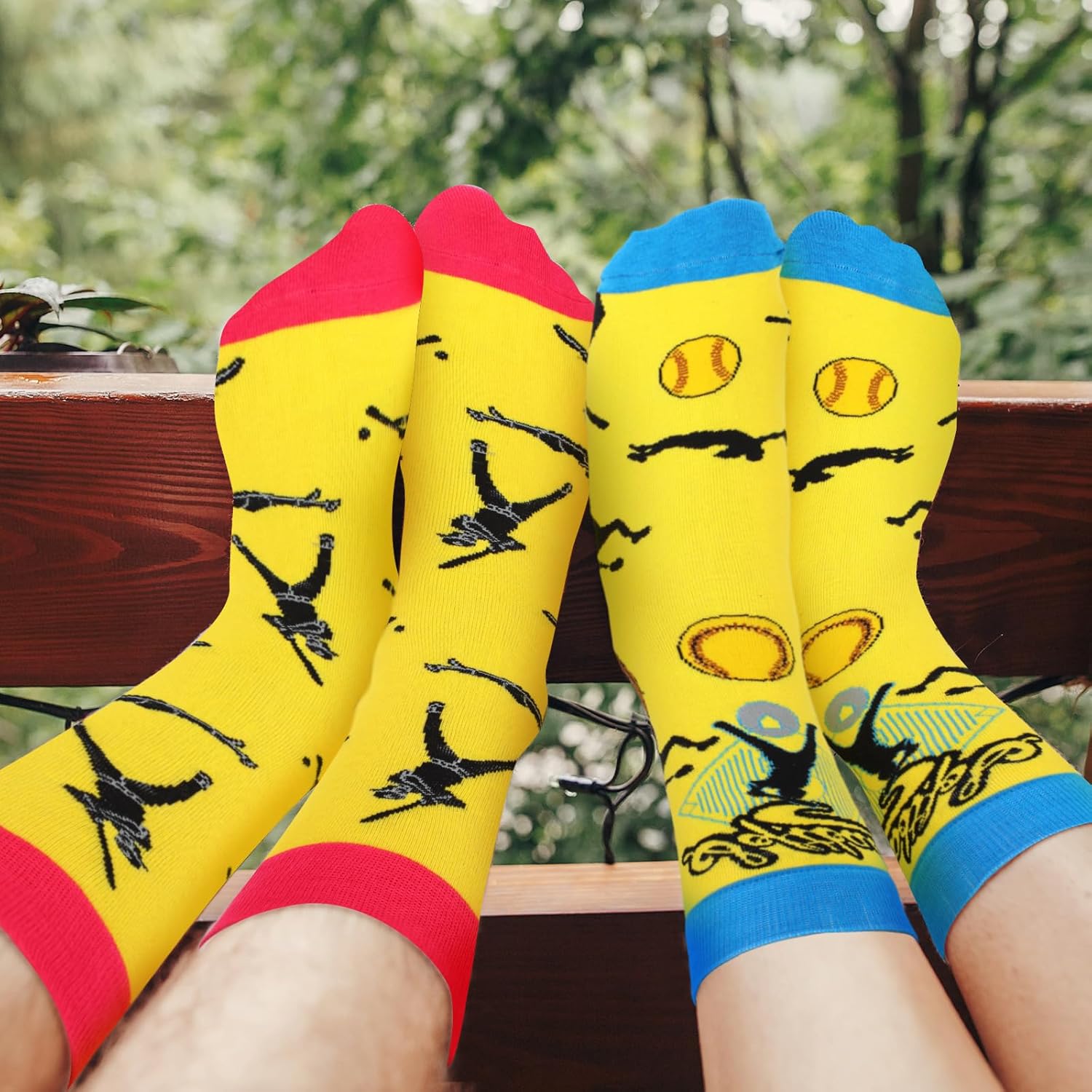 Xaatren 12 Pairs of Softball Socks Novelty Socks Boys Ball Sports Softball Gifts for Kids (Medium)