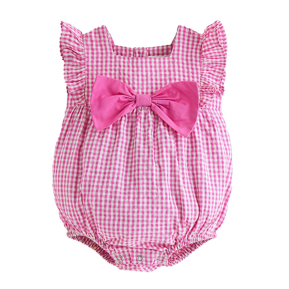 hopscotch Cotton Bow Applique Onesie-picture-19