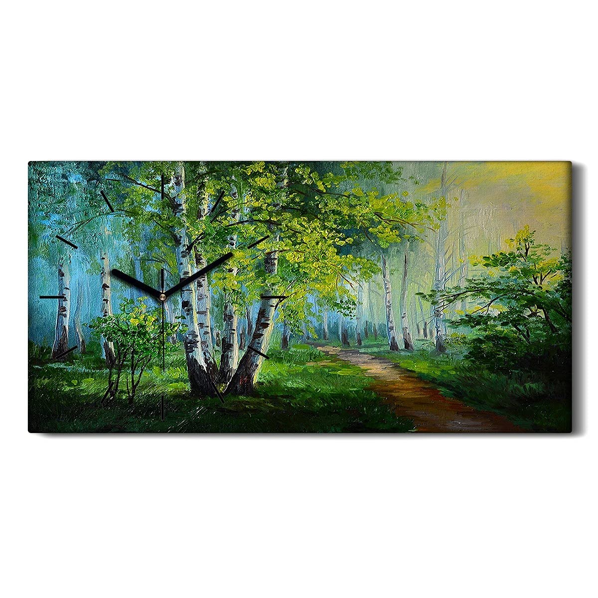 Horloge murale forêt 60x30cm pour une décoration de salon zen
