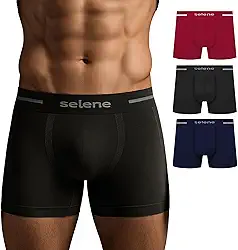 Kit 3 Cueca Boxer Sem Costura Selene Alta Performance Poliamida Cós 40MM Masculino Adulto