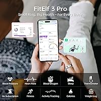 Vista 2 de FitElf 3 Pro Smart Ring - Rastreador de actividad física, monitor de salud y sueño, presión arterial, frecuencia cardíaca y oxígeno