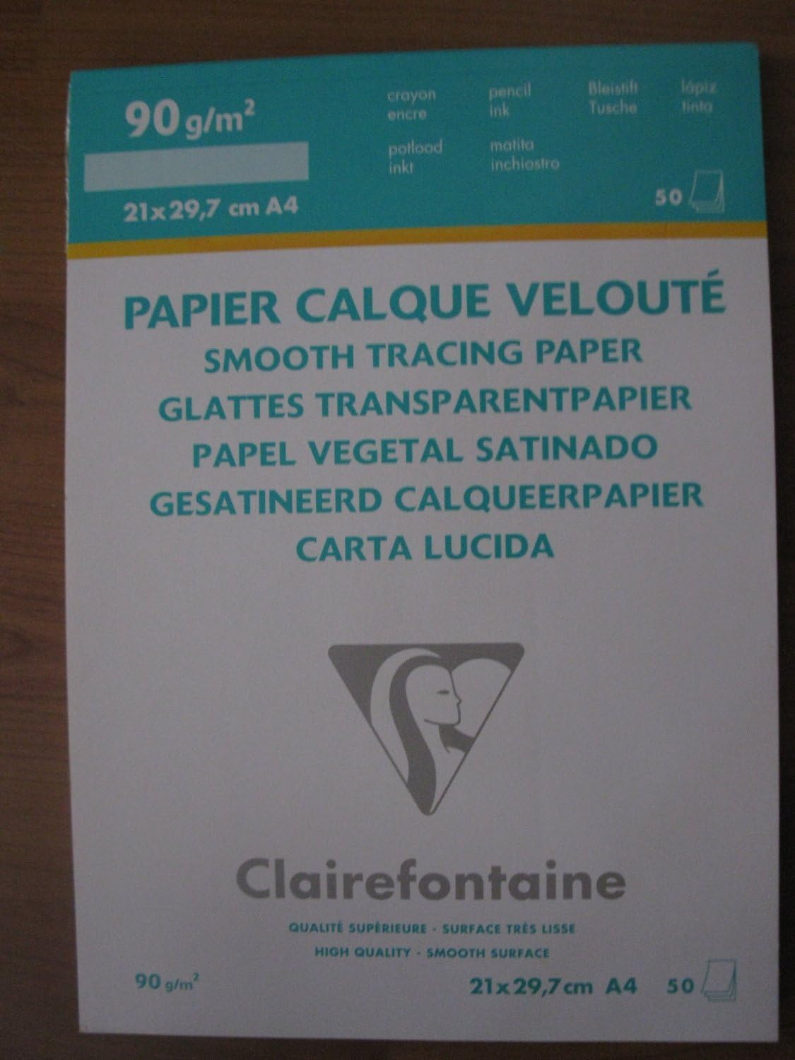 Clairefontaine - Ref 975091C - Tracing Paper (50 Sheets) - A3 Sized, 90/95g, High Transparency, Smooth Surface, Acid Free, Printable - Suitable for Ink, Marker & Pencil
