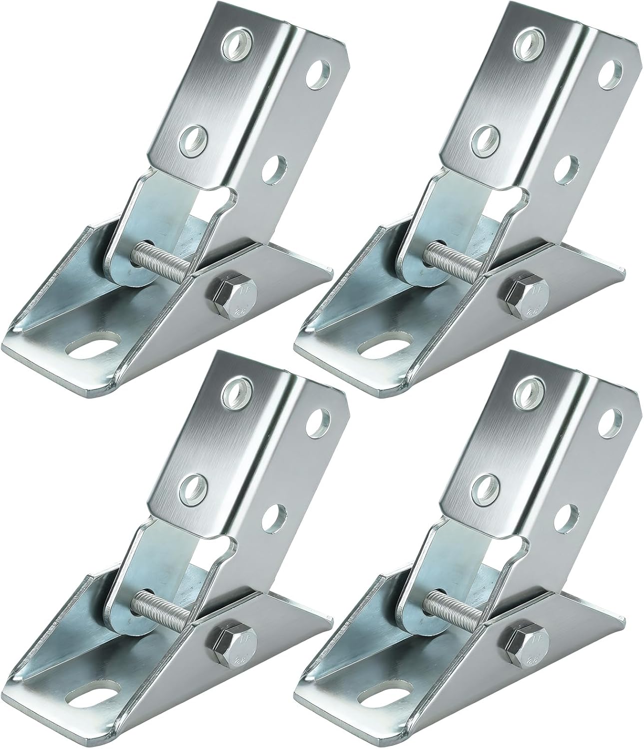 4 Pcs Strut Channel Adjustable Brace Fitting for 1-5/8" Channel, Strut Hinged Base Bracket, 3/16" Thick Solar Panel Brackets