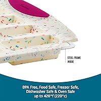 Vista 4 de Trudeau Molde Mini para Barra de 24 Ranuras – Premium Confetti Blanco de Silicona para Hornear con Borde Reforzado de Acero – Antiadherente, Sin