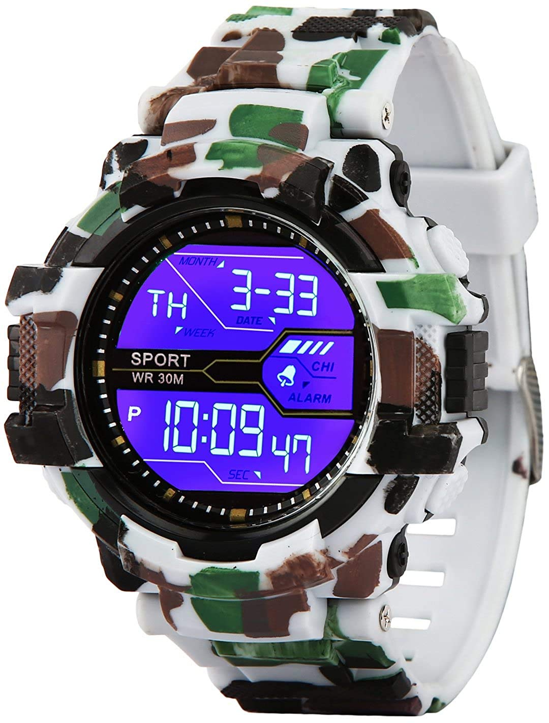 Emartos Army White Sports Digital Watch for Men and Boys (B07JLMSH2M) Amazon Price History, Amazon Price Tracker