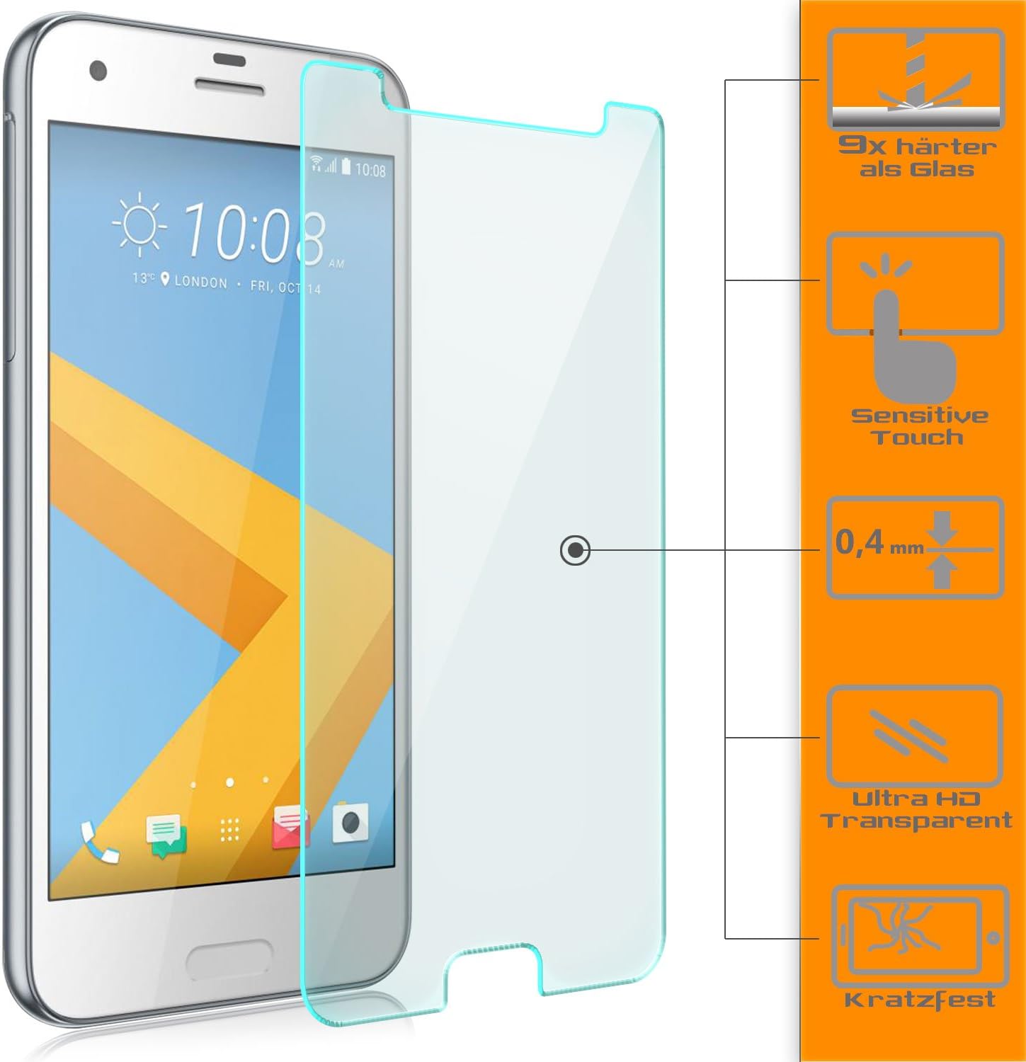 1 x screen protector glass for HTC One A9s.
