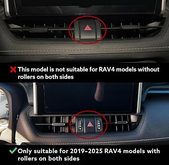 Car Phone Holder for 20192025 Toyota RAV4, Air Vent Magnetic Phone Mount, 360 Rotation, Cell Phone Holder Not Block Air Vent, Fits Dual Center Control Knob Models Only, Toyota RAV4 Accessories
