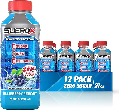 Miniatura 10 de SueroX Bebida Deportiva Sin Azúcar para Hidratación y Recuperación, Bebida de Hidratación con Electrolitos con 8 Iones, Bebidas Deportivas de Cero