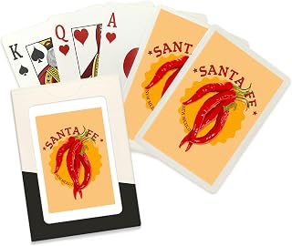 Santa Fe, New Mexico, Red Chiles, Letterpress, 52 Playing Cards for Adults, Poker Size Card Deck