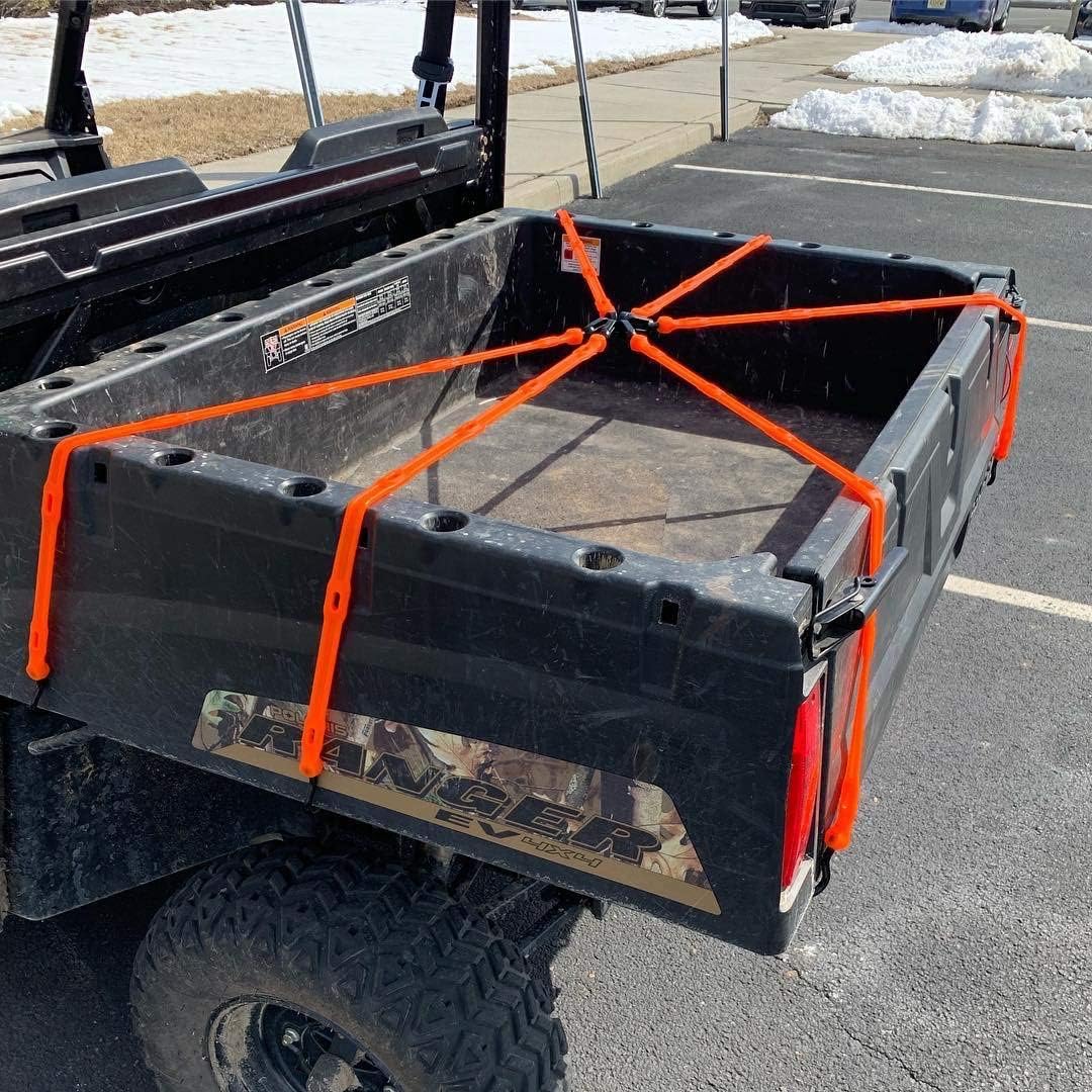 The Perfect Bungee Adjustable Cargo Net, No Tangle, Heavy Duty, Made in USA, Safety Orange