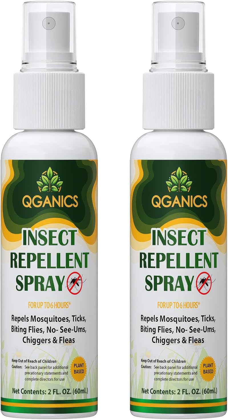Mosquito Repellent Spray for Body, Natural Bug Spray DEET-Free, Bug Spray Travel Size Insect Repellent Spray for Skin 2 Fl Oz (2 Pack).
