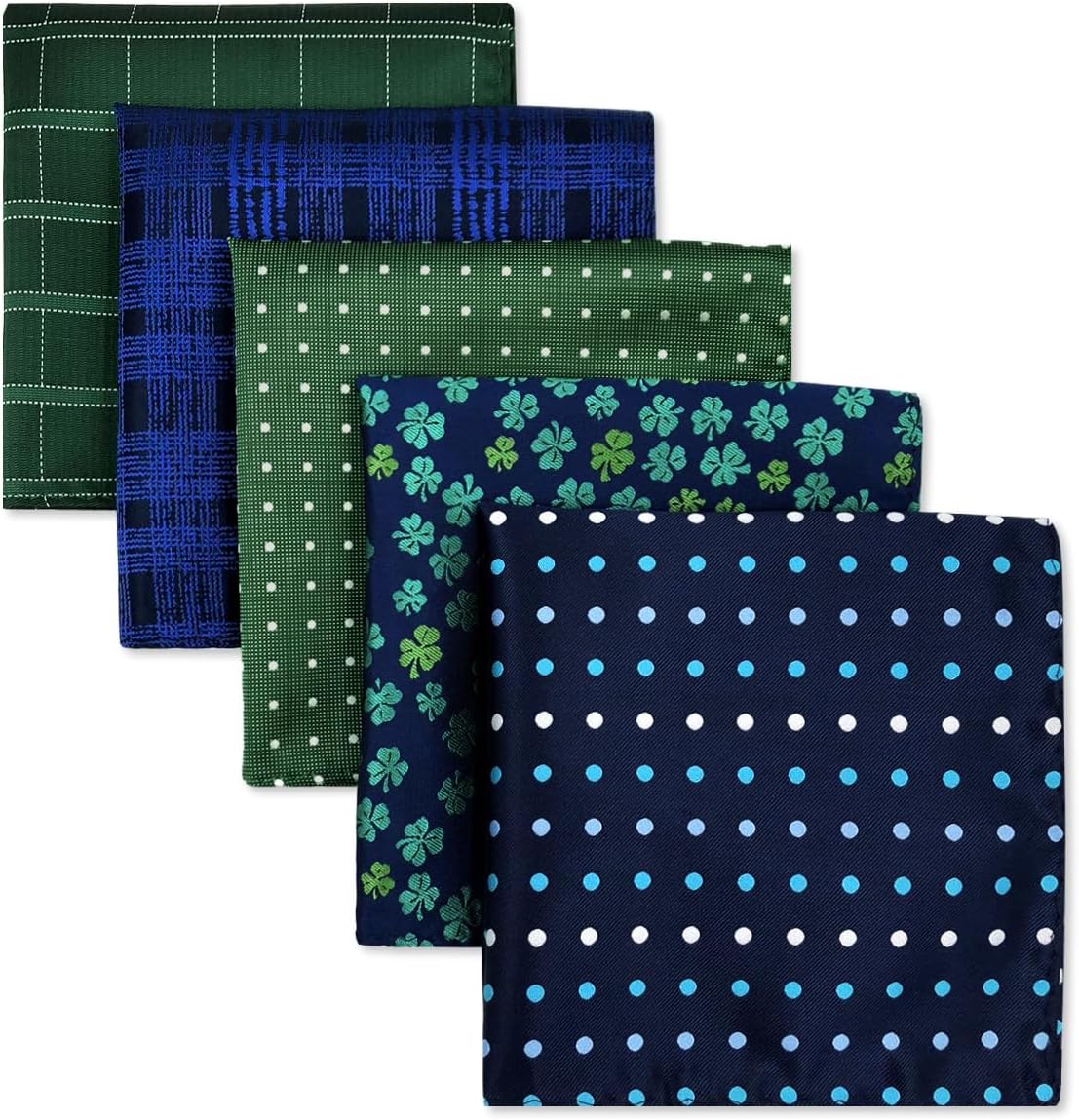 Shlax&Wing 5 Pieces Assorted Mens Pocket Square Set Handkerchiefs