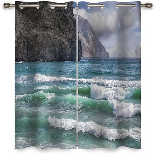 Miniatura 8 de Cortinas de oscurecimiento de estilo chino para dormitorio, 2 paneles de cortinas de arte de flor de cerezo, ciruela, juego de cortinas opacas de 63