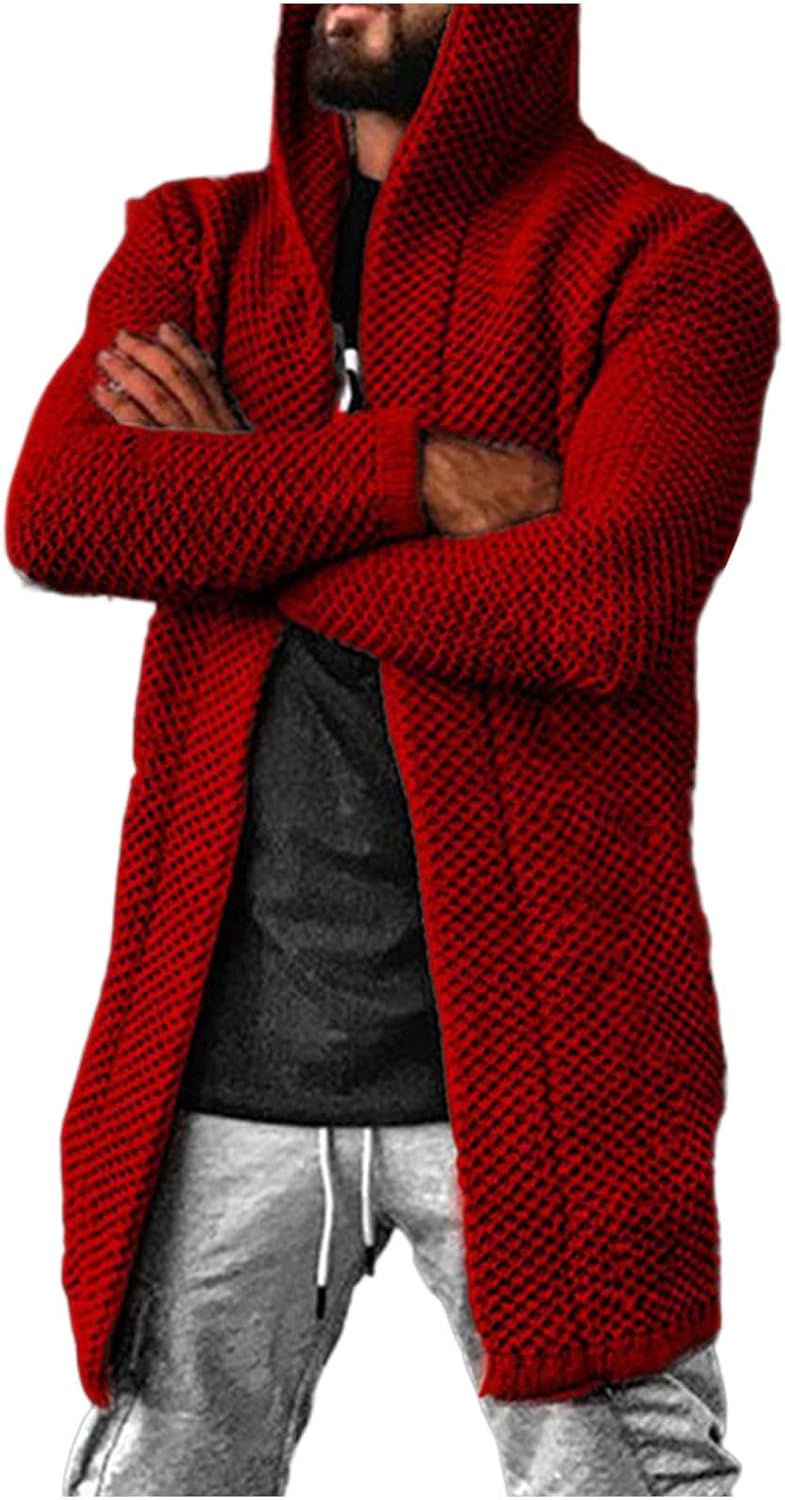 Hooded Zipper Jackets for Men, Long Sleeves Fleece-Lined Sweatshirt for Everyday Casual Comfort Wear, Oversized Coats