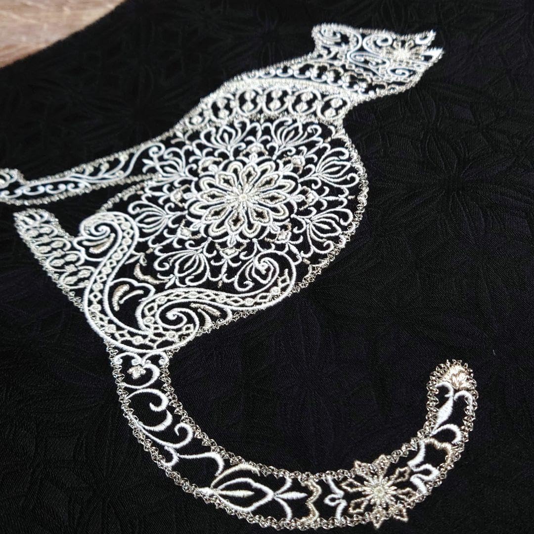 名古屋帯 刺繍 猫 麻の葉 黒地 お仕立て 楽天市場】＼2点で3％OFF