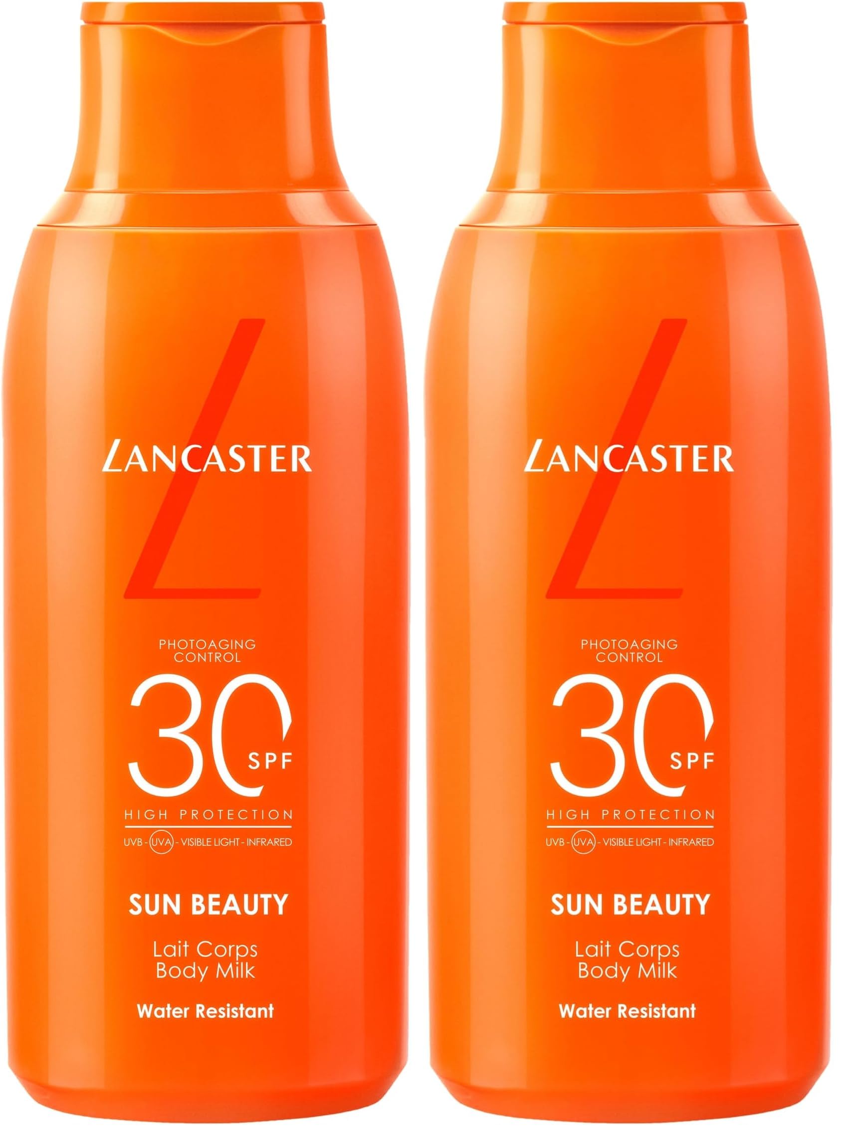 Lancaster Sun Beauty Body Milk SPF30 Sunscreen – Con complejo activador del bronceado – Tecnología Full LightTM para una protección solar de espectro muy amplio (Paquete de 2)