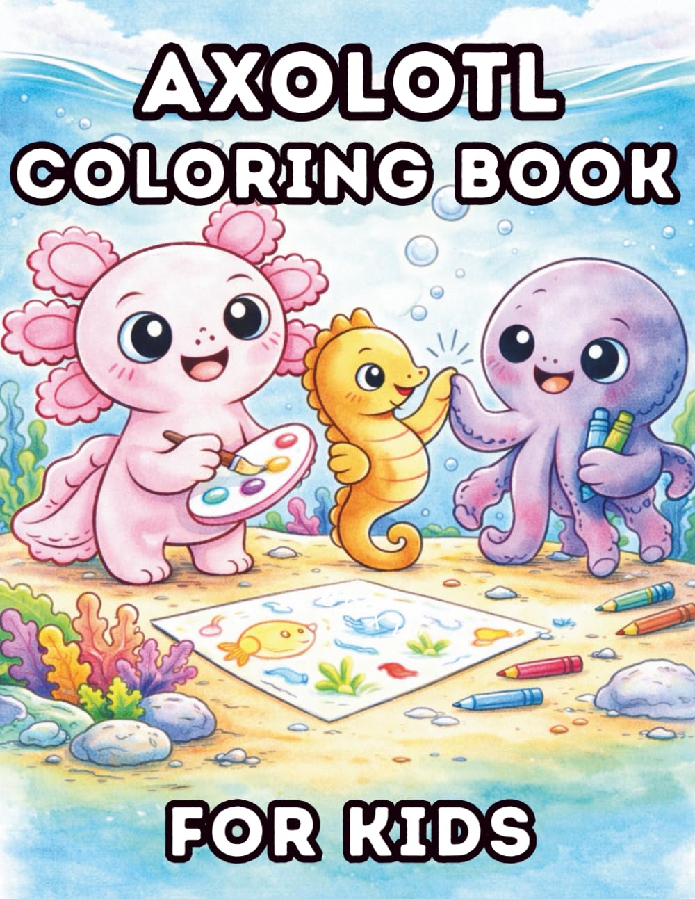 Axolotl Coloring Book for Kids: Cute & Cozy Coloring Pages for Kids Ages 4–8