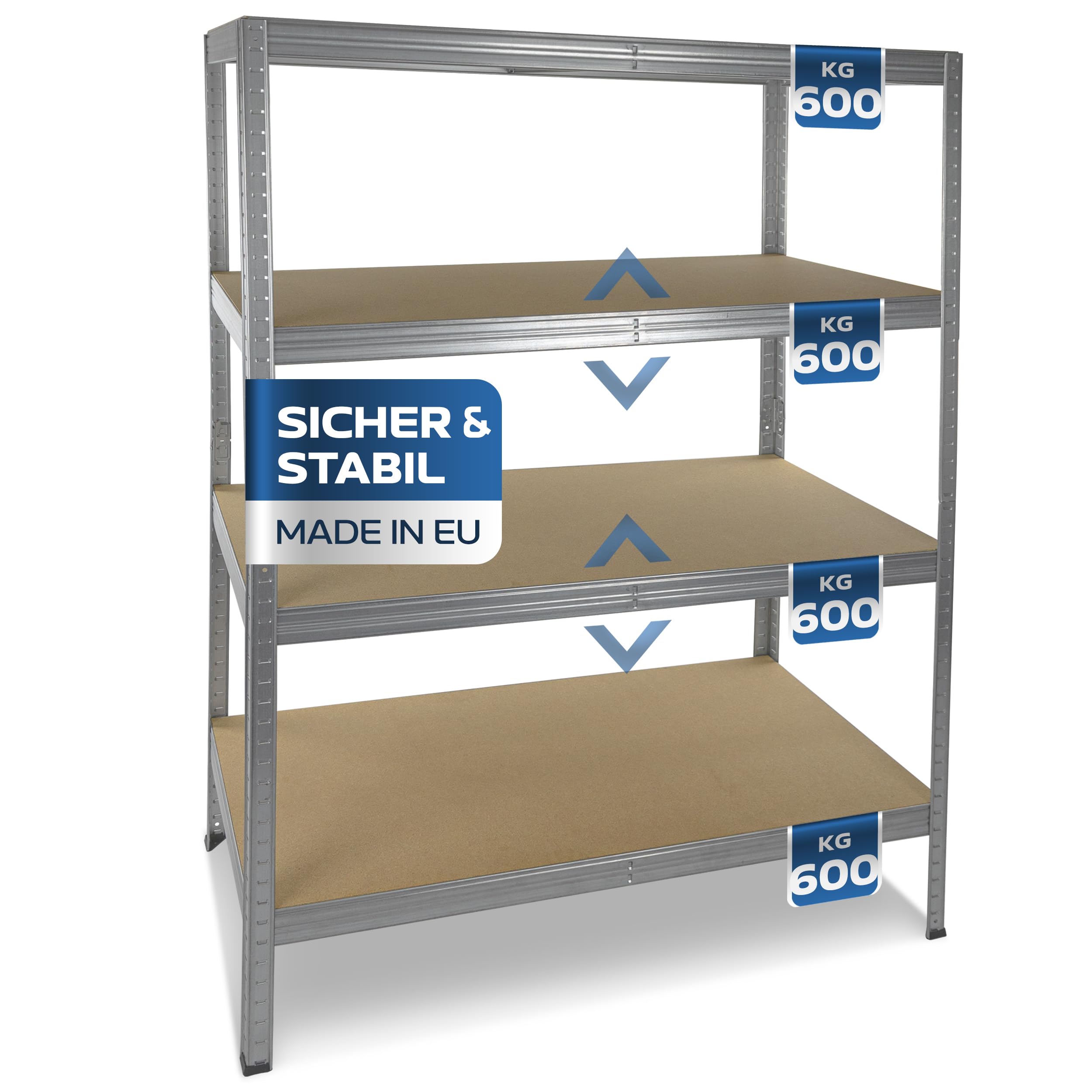 Étagère de rangement charges lourdes en métal 180x120x60 cm pour système de rayonnage