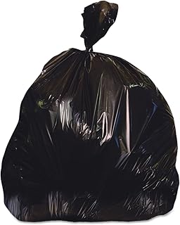 Heritage H7658SK Low-Density Can Liners, 60 gal, 1.25 mil, 38 x 58, Black, 100/Carton