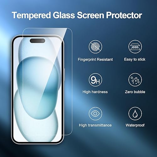 Miniatura 274 de NEW'C - Paquete de 3 protectores de pantalla para iPhone 14, iPhone 13, iPhone 13 Pro (6.1 pulgadas), protección mejorada de vidrio templado