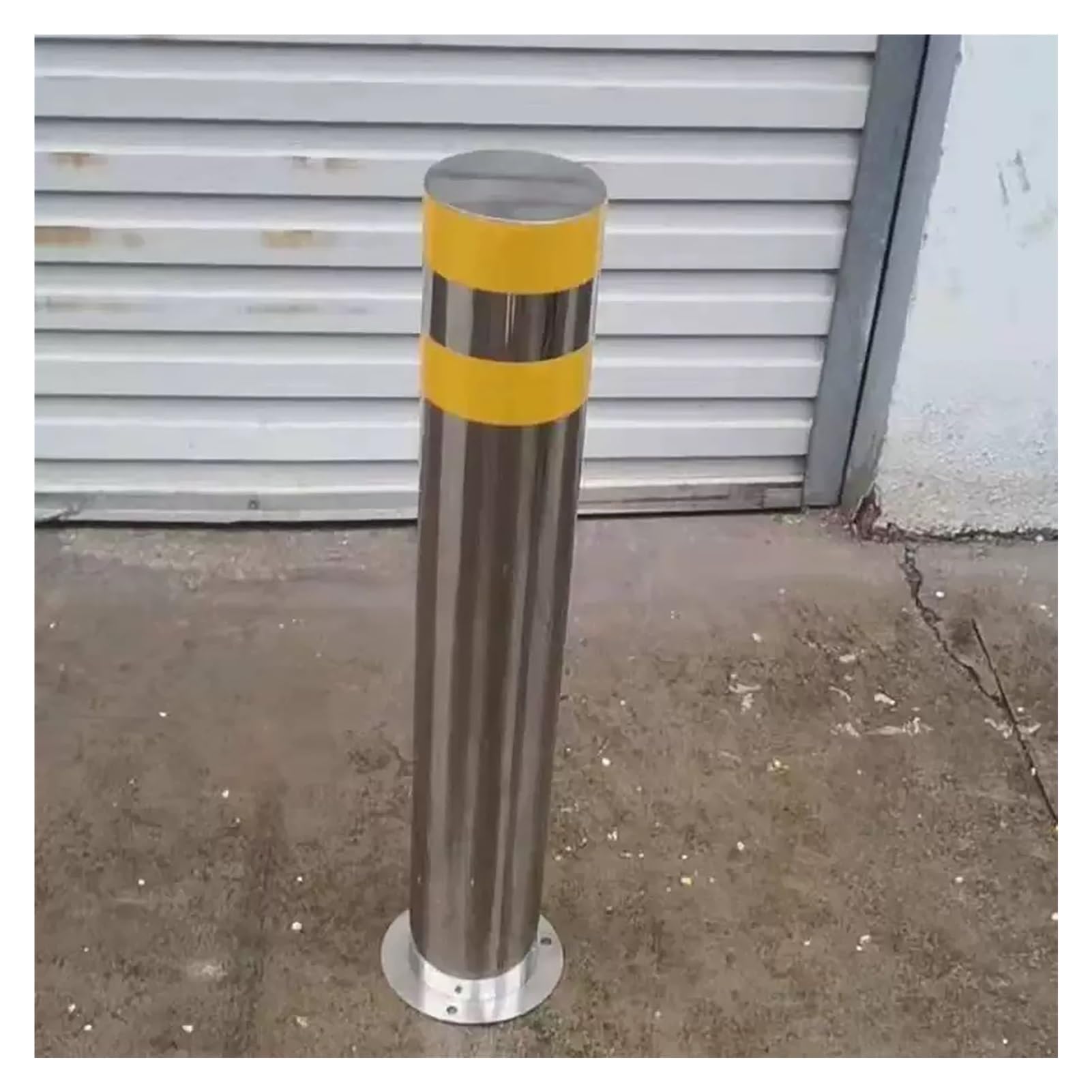 Borne de sécurité jaune haute visibilité avec bandes réfléchissantes pour garage