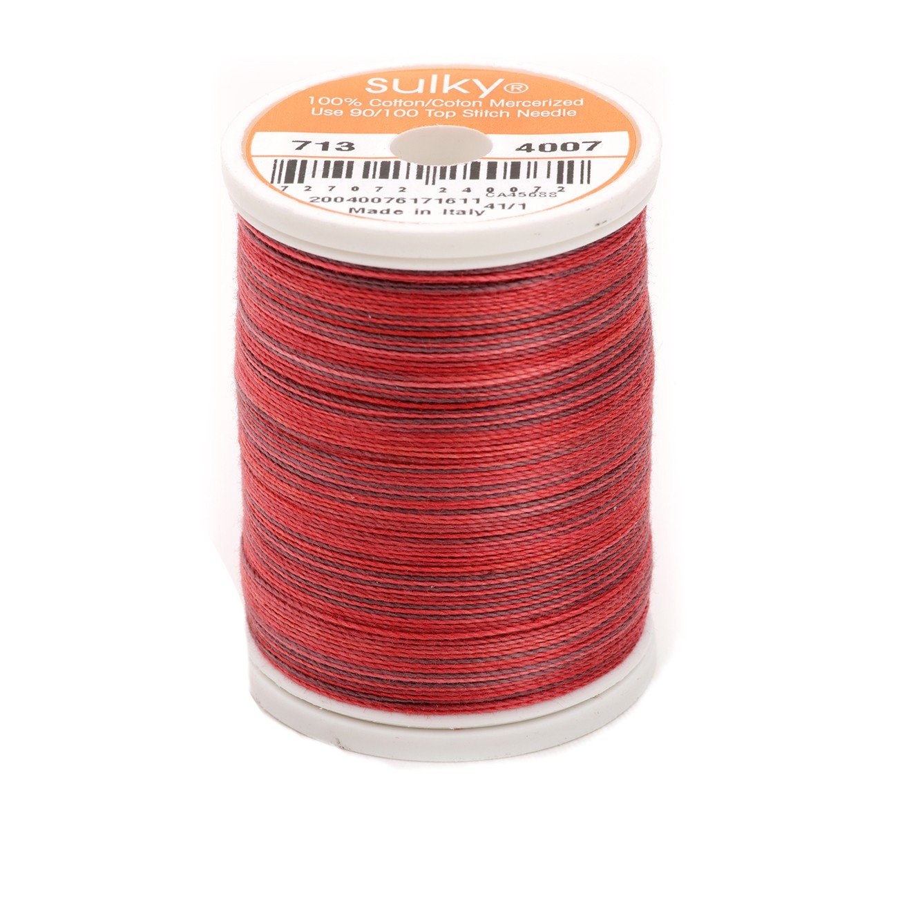 Fil Sulky 12 Poids rouge brique aux nuances dégradées et texture relief
