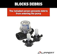 Vista 7 de Lippert Components Flow Max 12V Bomba de agua para RV, 3.0 GPM, 50 PSI, 9.5 Amp máx., autocebante, filtro de pantalla incluido - 689052