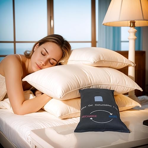 Miniatura 9 de Bolsa deshumidificadora de coche de 35.27 oz con alfombrilla antideslizante para tablero de instrumentos  Desecante de gel de sílice recargable para