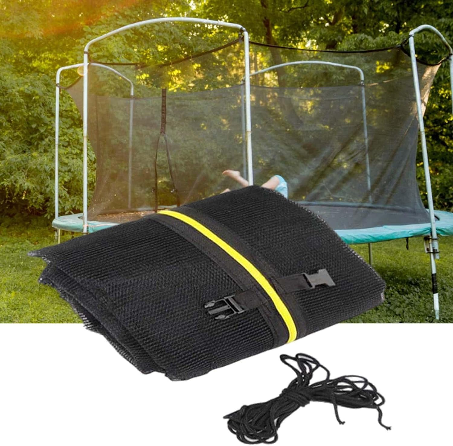 トランポリン囲いネット 6-12フィート 6/8ポールフェンス交換用ネット,
