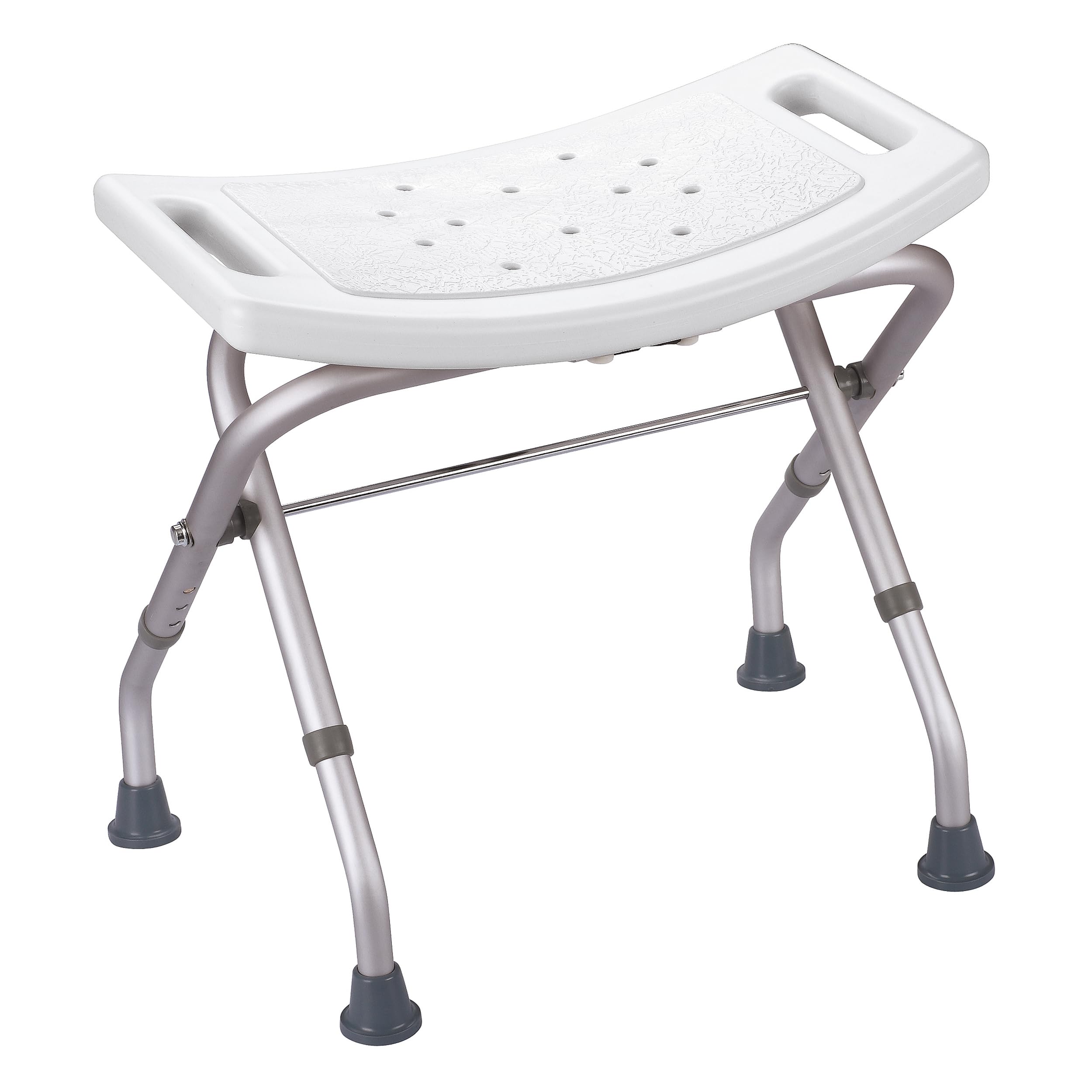 MSV - Tabouret de Douche Pliable Antidérapant - Rectangulaire - Max 120kg - Surface Antidérapante - Conçu pour Sécurité et Confort - Compact et Pratique - Blanc
