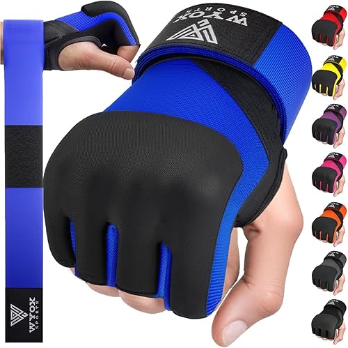 Miniatura 8 de Guantes interiores de boxeo, vendajes acolchados elásticos de gel debajo de los manoplas, soporte largo de muñeca para entrenamiento de artes