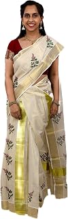 ALLUVY Women's Kasavu Tissue Mundu Saree Without Blouse Piece (KPSS-565_Multicolour) Price In India