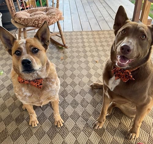 Miniatura 4 de Lionet Paws Collar de moño para perro de Halloween, lindo collar de algodón ajustable para perro con corbatín para perro pequeño, mediano y grande,