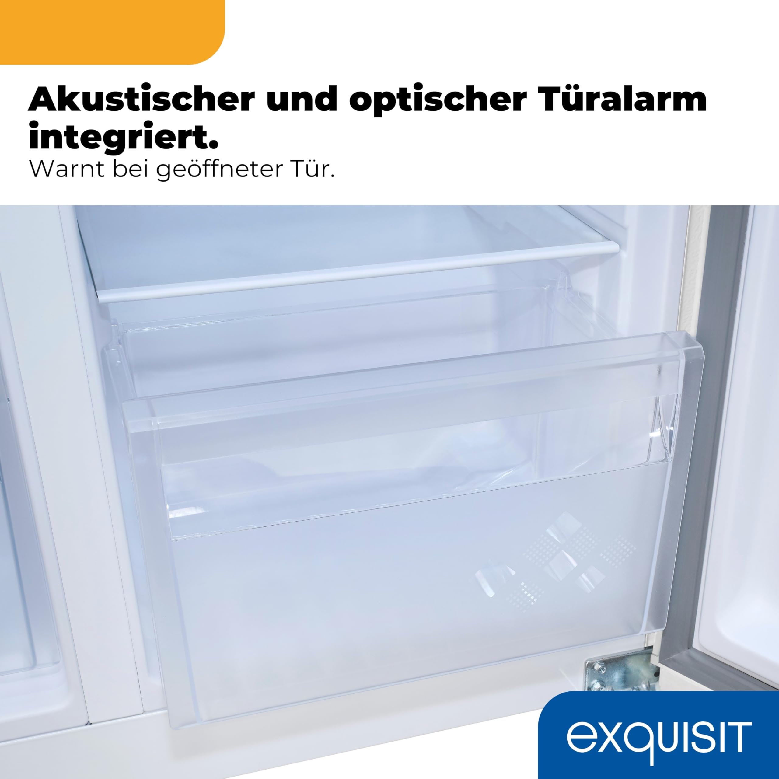 Exquisit Side-by-Side Kühlschrank SBS39-440E - No Frost Kühl-Gefrierkombi | 372 Liter Nutzinhalt, Energieklasse E, 41 dB leise, digitale Steuerung, LED-Licht & Türalarm, weiss