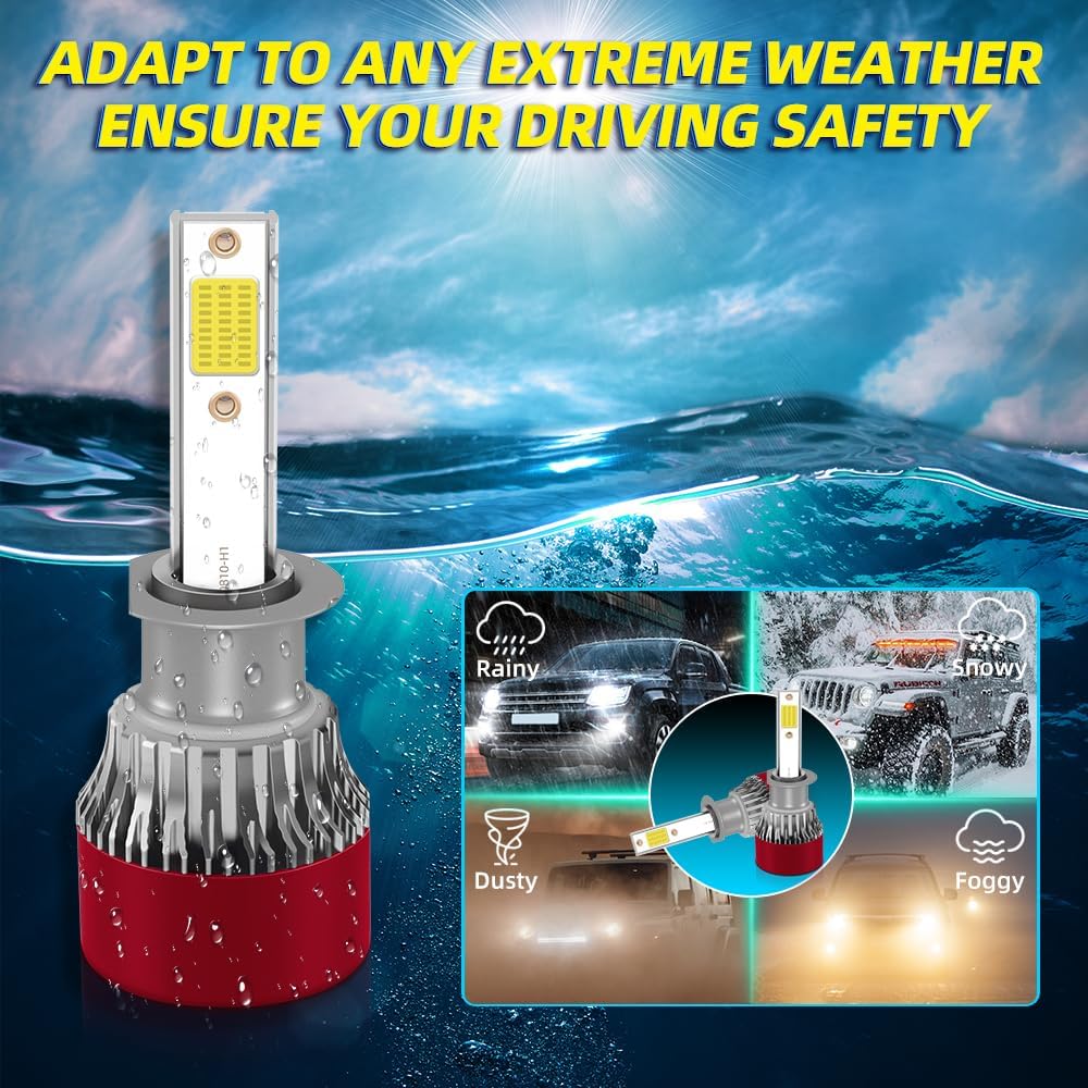Bulb Compatible for Ford Focus 2012 2013 2014 2015 2016 2017 2018 H1 High Beam H11 Low Beam H11/H8/H9 Fog Light Bulbs Combo 6PCS/1PACK White Light with Fan for Car