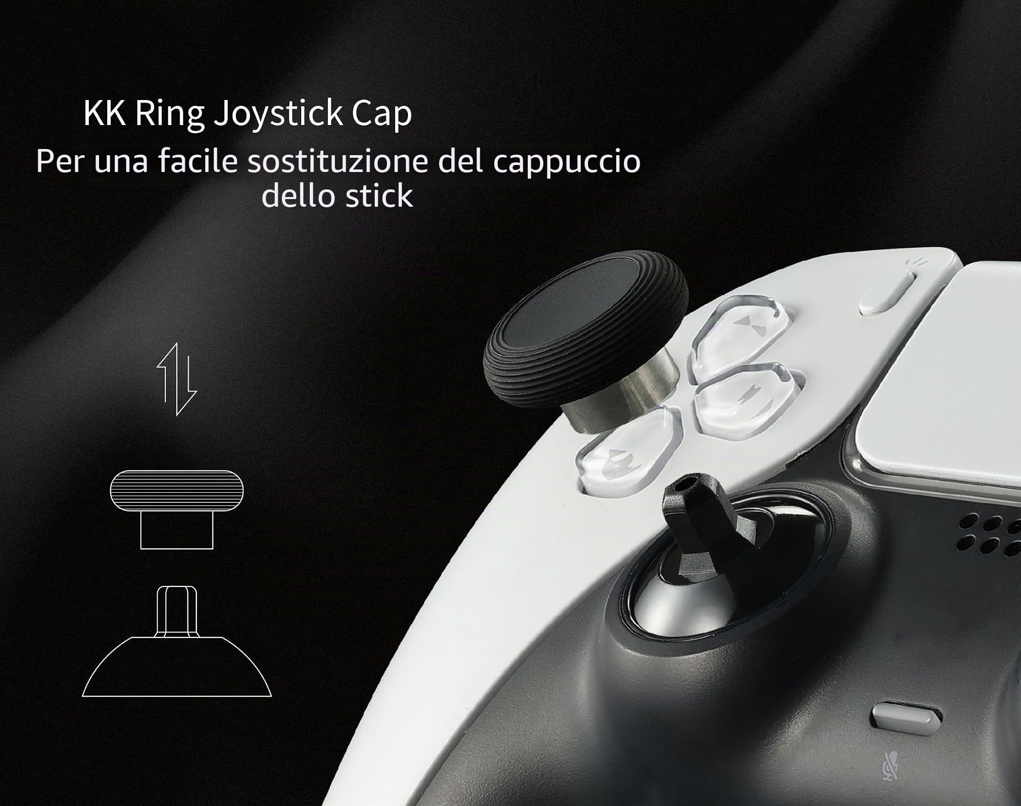 GuliKit TMR - Kit di ricambio per joystick magnetico per controller PS5 DualSense, modulo di riparazione elettromagnetico anti-deriva con tappi per levette, saldatura necessaria (non per DualSense