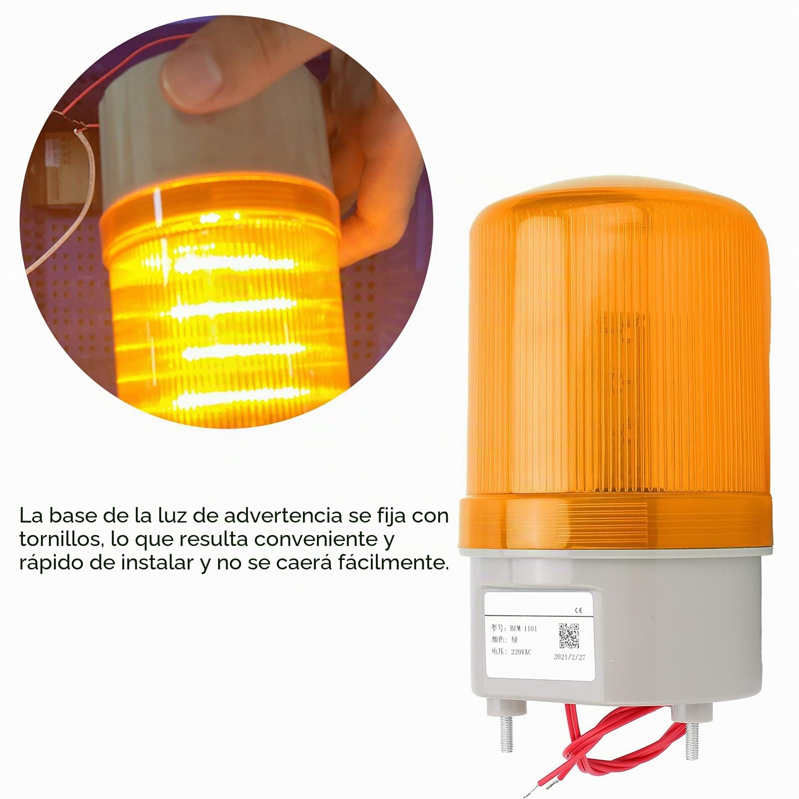 Emergencia Coche Rotativo LED Luz de Advertencia Amarillo Luz de Estroboscópicas 220 VCA BEM-110