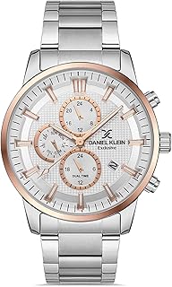 ساعة يد أنالوج بعقارب ومينا بلون فضي للنساء من دانيال كلاين، DK.1.13133-3