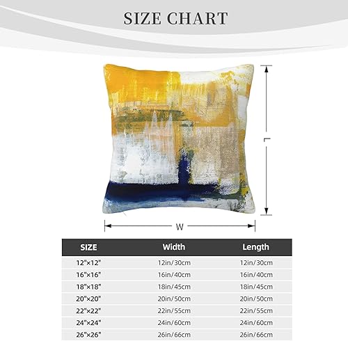 Miniatura 3 de NBFKDO Funda de almohada de arte abstracto azul y amarillo, color gris moderno, para dormitorio, sofá, sala de estar, 18 x 18 pulgadas