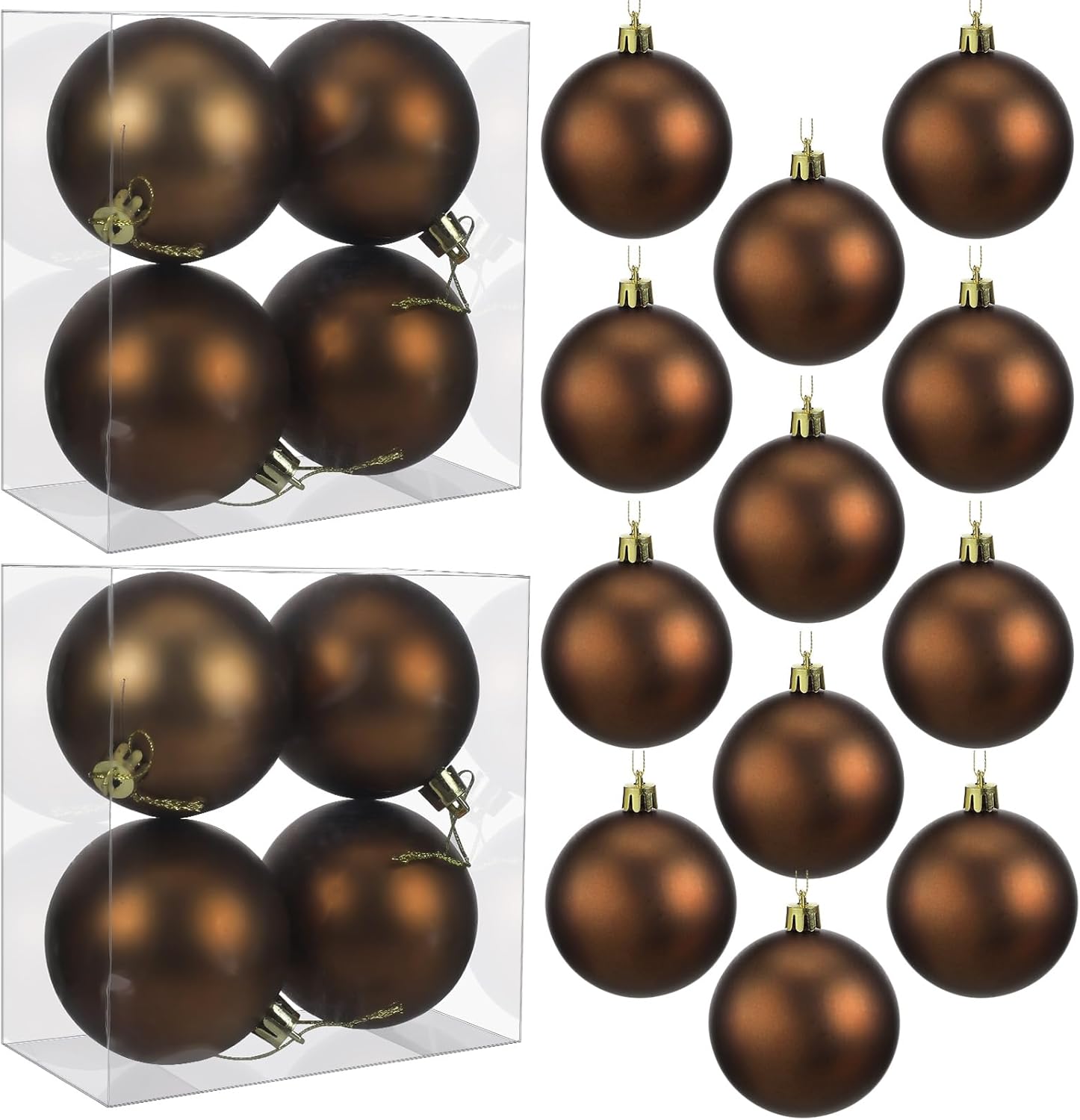 Amazon.com: Hungdao 24 Pack Bronze Christmas Ornaments Plastic Matte ...