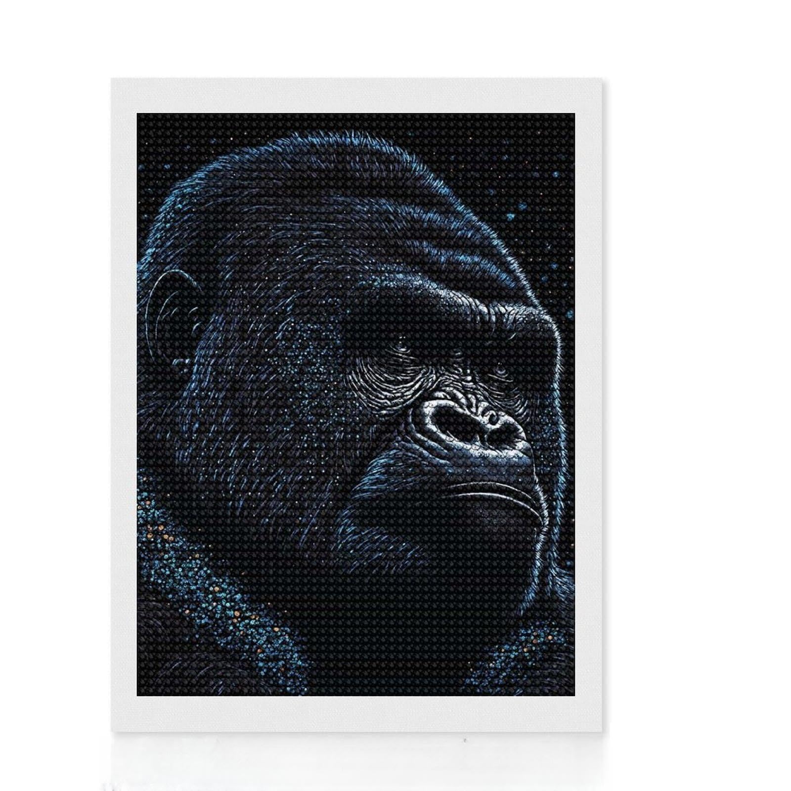 Junmoney Splash Paint Gorillas Full Drill Diamond Painting Kit 12"x16", for Adults, Boho Decor, with Tool Kit, Artistic Hobby, Aesthetic Room Decor