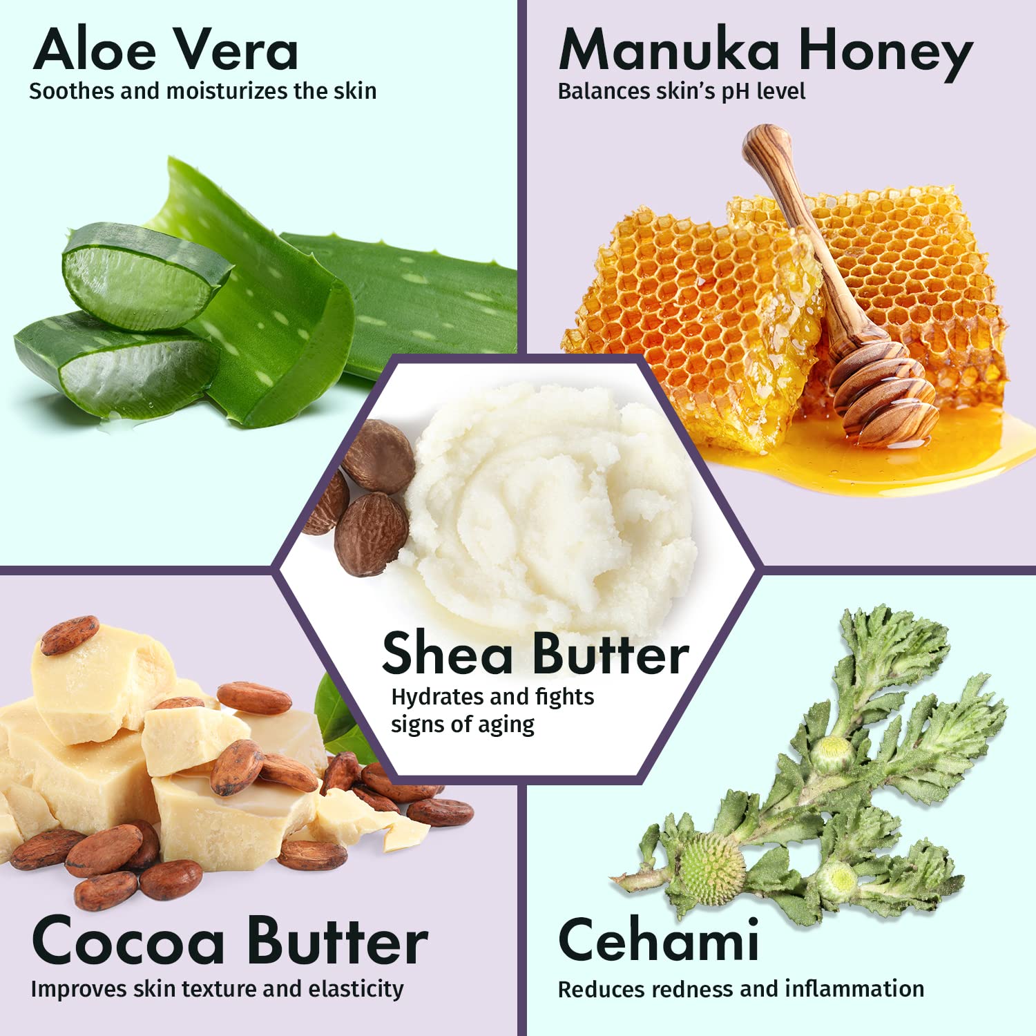 Manuka Honey Face Moisturizer with Coconut Oil, Cocoa Butter, Aloe Vera, Vitamin E and Vitamin C - Anti Aging and Skin Lightening Cream - Pore Minimizer and Whitening MSM Cream – (4oz/113g)