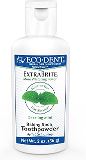 Eco-Dent ExtraBrite Baking Soda Tooth Powder Mint: SLS & Fluoride-Free Whitening Powder with Calcium Peroxide + DailyRinse Pack
