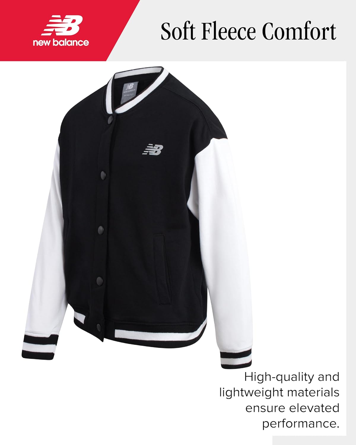 New Balance Girls Sweatsuit Set - 2 Piece Long Sleeve Fleece Baseball Jacket and Jogger Sweatpants Girls Athletic Sets (7-16) - Image 4