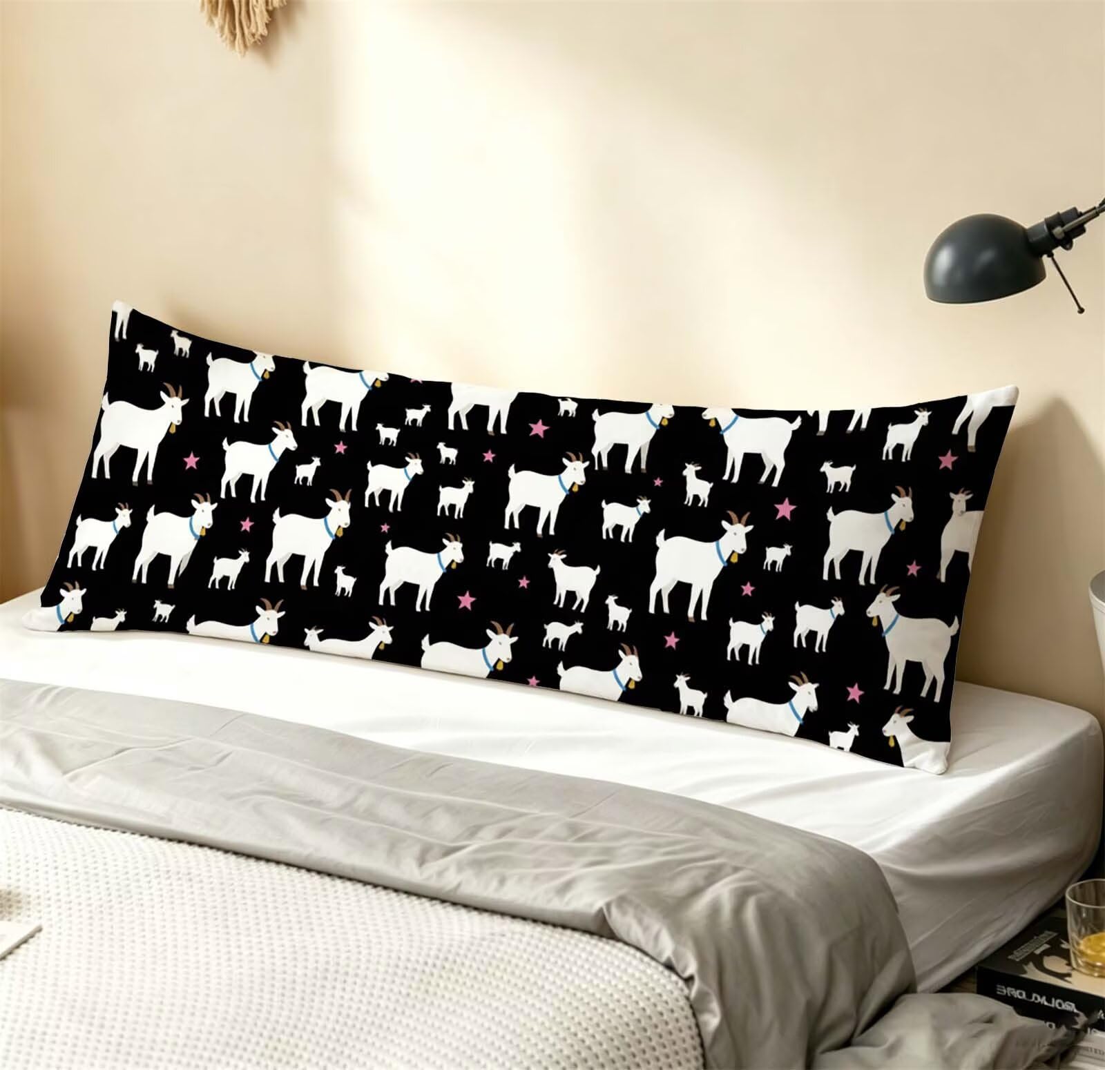 Nero-6 Federe Cuscino Letto 50 x 150 cm, Grande Cuscini per Divano Lino, | Doppia Faccia Stampa, Animale Fodera per Cuscino Decorativa, con Cerniera, Cuscino per Dormire Sul Fianco j-190