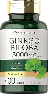 Carlyle Ginkgo Biloba | 400 Tablets | Non-GMO, Gluten Free Herbal Supplement