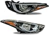Headlight Assembly Compatible with 2014 2015 2016 Hyundai Elantra wBulbs Halogen HeadlampLeft and Right Side